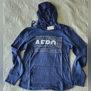 AEROPOSTALE Long Sleeve Outlined AERO Hooded Tee 1987, Sizes S, M - NWT